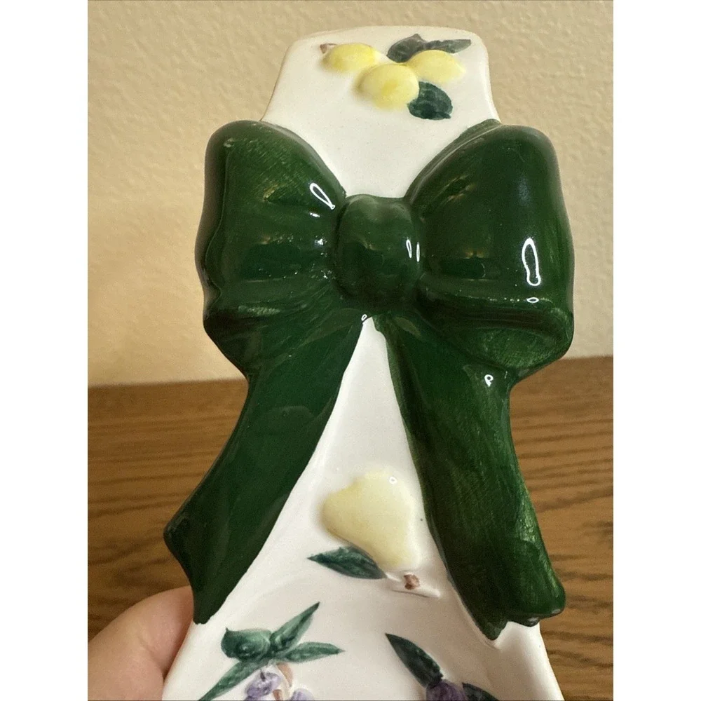 Vintage Cottagecore Ceramic Fruit Spoon Rest Giftco Inc. Fanciful Fruits In Box